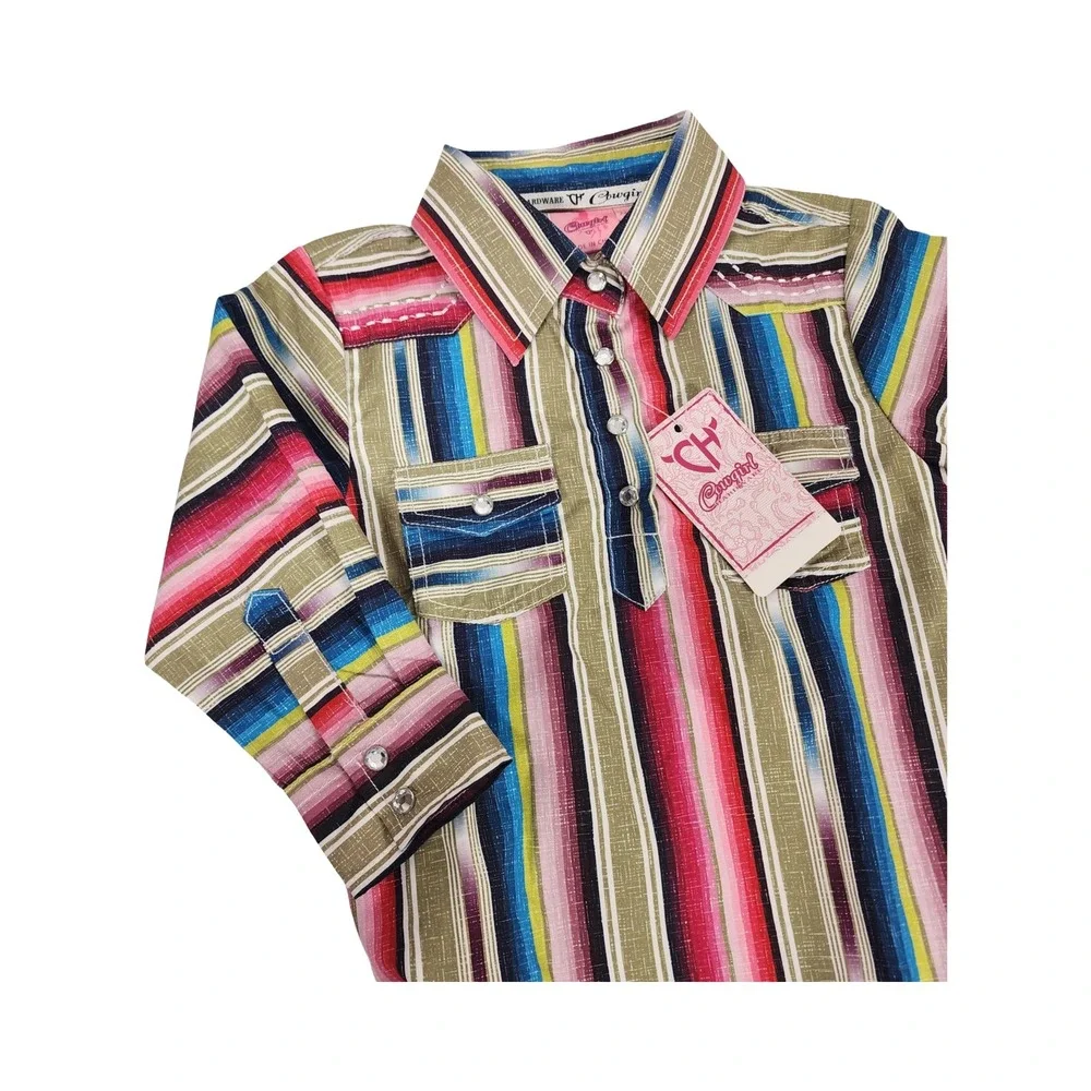 Cowgirl Hardware Toddler Girls Serape Stripe Western‎ Romper Horse 24M NWT